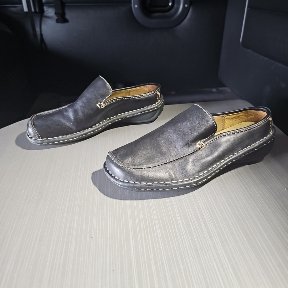 CHEROKEE  Leather Upper Black Slip-On‎ Moccasin Driving Loafer Women’s 6 NWOT